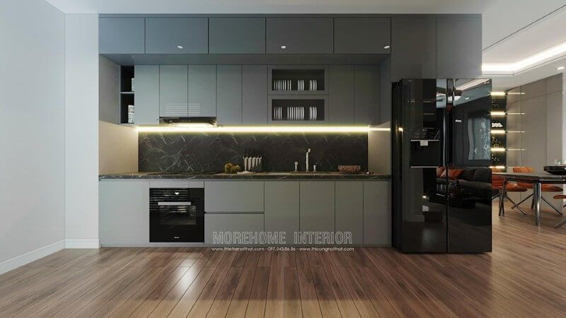 Trang trí nội thất phòng bếp chung cư sang trọng và tiện nghi