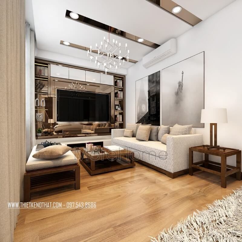 Mẫu kệ tủ gỗ công nghiệp mang lại sự độc đáo cho phòng khách với thiết kế đa dụng để trang trí và giữ đồ dùng.